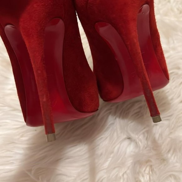 Christian Louboutin Red Suede So Kate 120mm Pumps SZ 37 - Picture 6 of 8